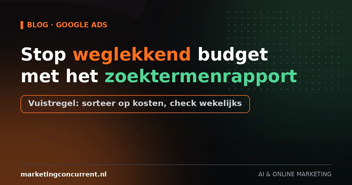 Stop weglekkend budget met het zoektermenrapport: het stappenplan